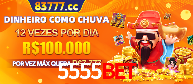 Banner do programa de recompensas Recomende para amigos do 5555BET, detalhando os bônus por convidar amigos, com prêmios que chegam a R$288.888.